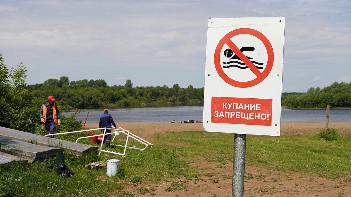 В Кировской области один из городских пляжей остается под водой