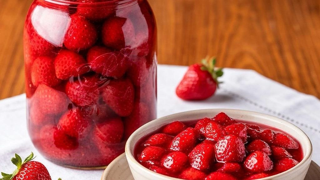 Главная картинка новости: Классическое клубничное варенье: рецепт яркого варенья из клубники с целыми, как мармелад ягодами