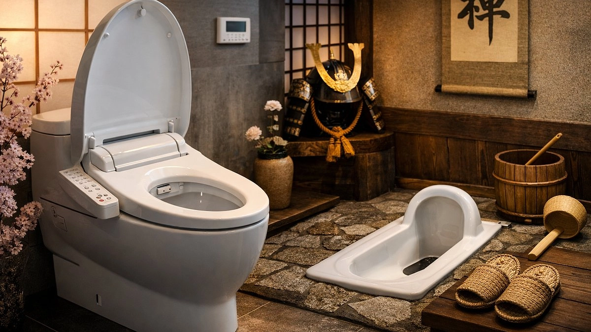 Главная картинка новости: Почему японцы садятся на унитаз лицом вперед: причина смешная до коликов в животе, но логика в этом есть