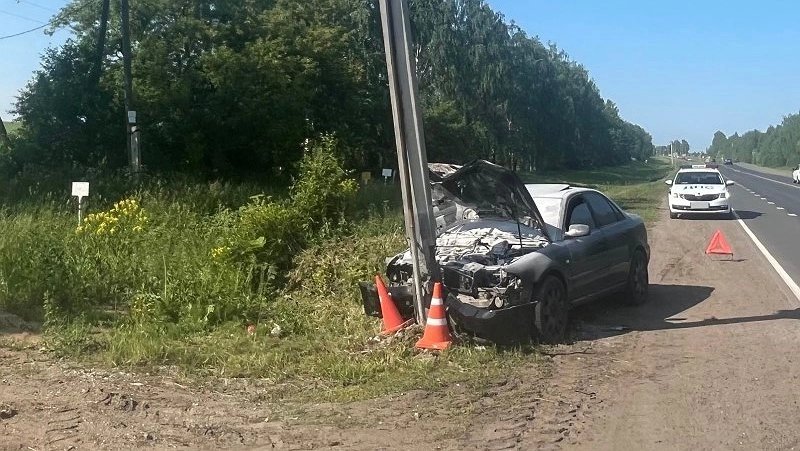 В Кирове юная красавица протаранила столб на иномарке