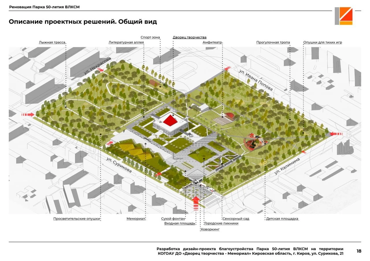 Дизайн-проект парка у Дворца пионеров в Кирове представили 10 января