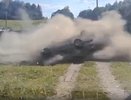 В Кстинино на полном ходу перевернулась машина
