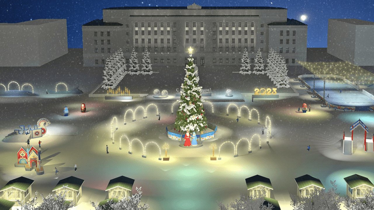 Главная картинка новости: К Новому году площадь в Кирове украсят, сэкономив на покупке льда