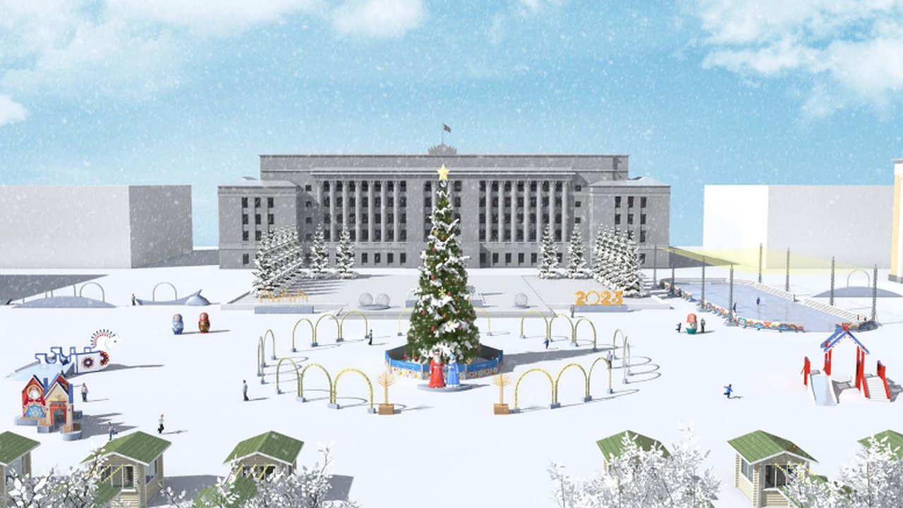 Главная картинка новости: Кировчанам показали новогоднюю Театральную площадь