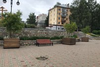В Кирове на набережной Грина установили кадки с декоративными деревьями