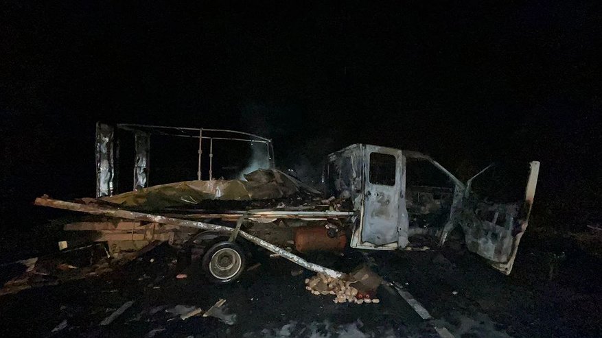 В Кировской области водитель "Газели" сгорел заживо после ДТП на трассе
