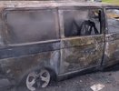 В Орловском районе обнаружили сгоревший микроавтобус с обугленным телом внутри