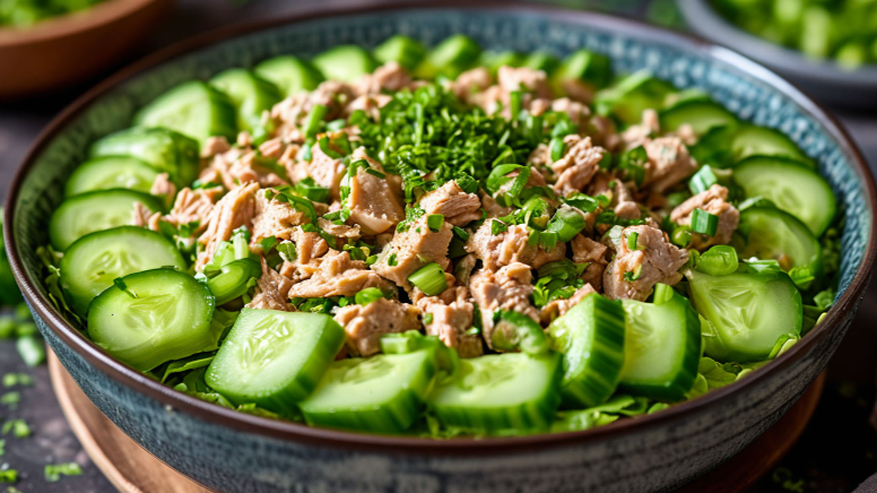 Главная картинка новости: Селедку под шубой отправила на пенсию: делаю салат «Изумрудный дракон» с авокадо и тунцом - всего 5 ингредиентов