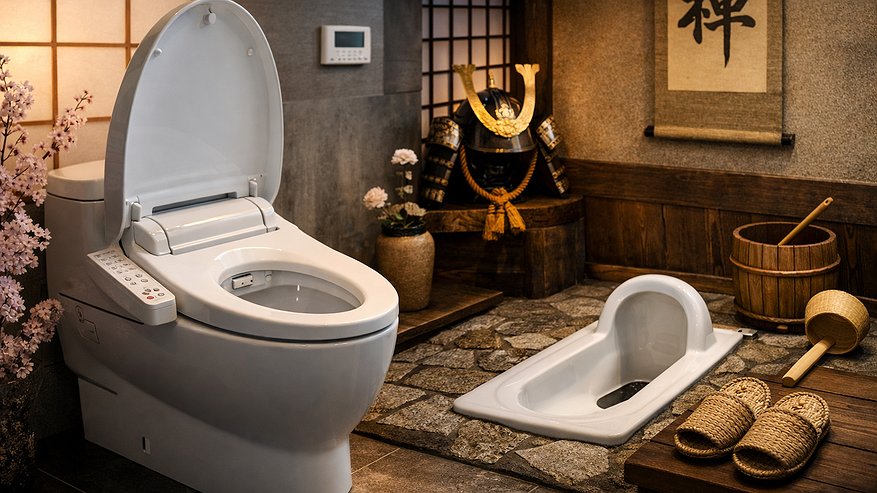 Главная картинка новости: Почему японцы садятся на унитаз лицом вперед: причина смешная до коликов в животе, но логика в этом есть