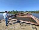 В Кирово-Чепецке начали ремонт наплавного моста через Чепцу, повреждённого шугой в декабре