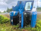 Мужчина на КамАЗе вылетел с дороги и опрокинулся под Котельничем