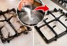 1 стакан в кипяток — и решетка от газовой плиты чище, чем из магазина: липкий жир отваливается сам